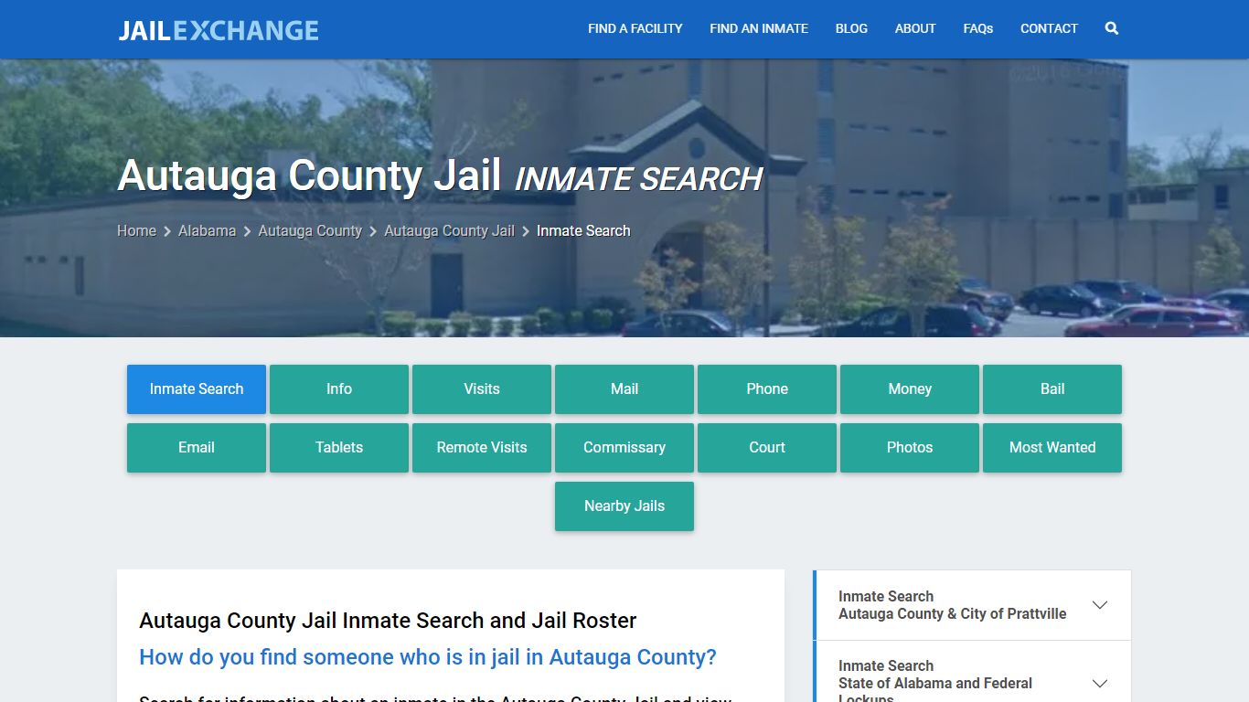 Autauga County Jail Inmate Search - Jail Exchange
